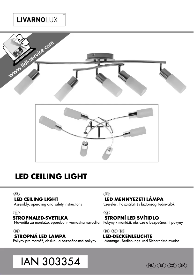 Page 1 de la notice Manuel utilisateur Livarno Lux IAN 316904