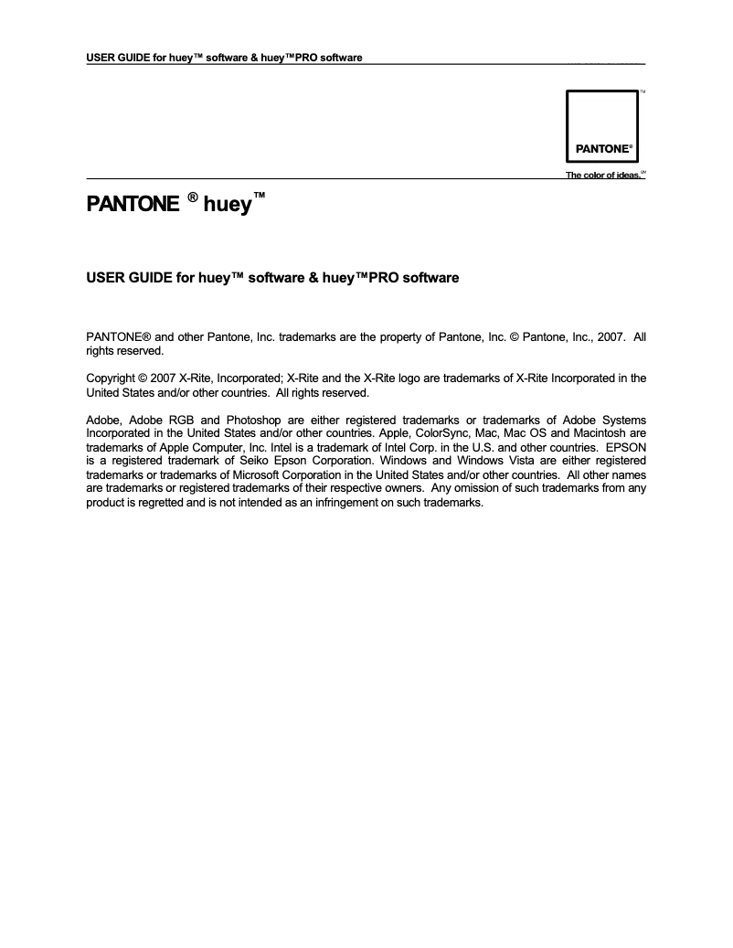 Página 1 del manual Manual de usuario Pantone Huey