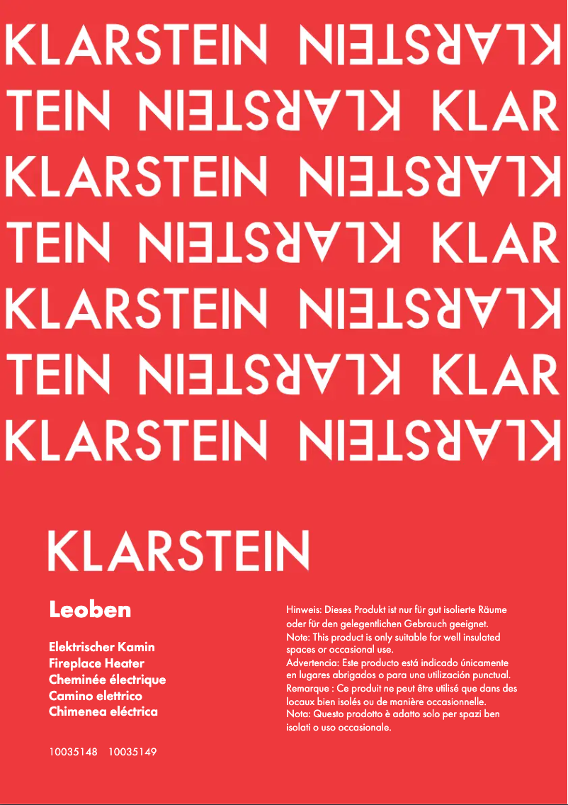 Page n°1 - Manuel utilisateur Klarstein Leoben