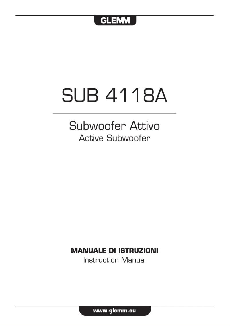 Página 1 del manual Manual de usuario Glemm SUB 4118A