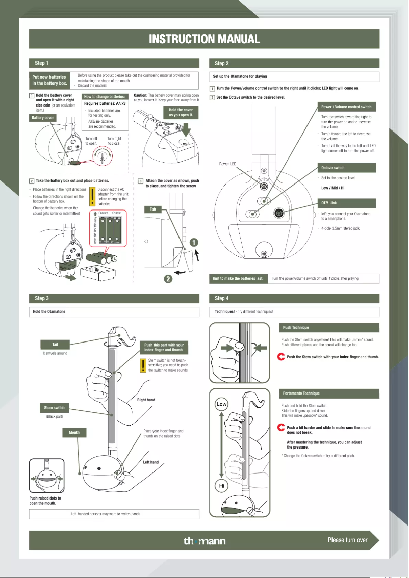 Page n°1 - Manuel utilisateur Otamatone Neo