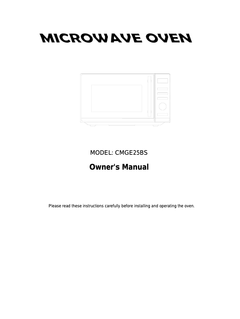 Image de la première page du manuel de l'appareil CMGE25BS-UK