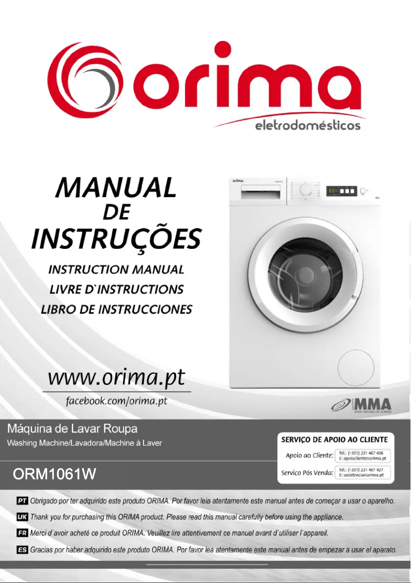 Page 1 de la notice Manuel utilisateur Orima ORM1061W