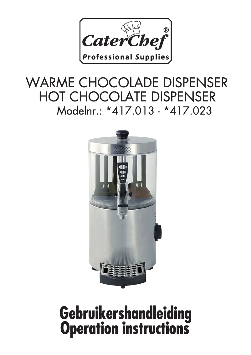 Page 1 de la notice Manuel utilisateur CaterChef 417013