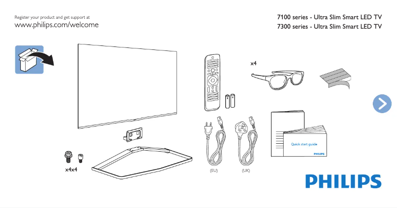 Page n°1 - Guide de démarrage rapide Philips 47PFS7309