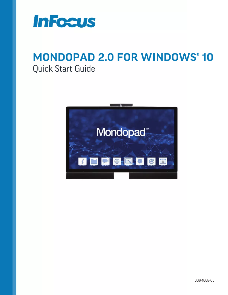 Page 1 de la notice Manuel utilisateur InFocus Mondopad 85"