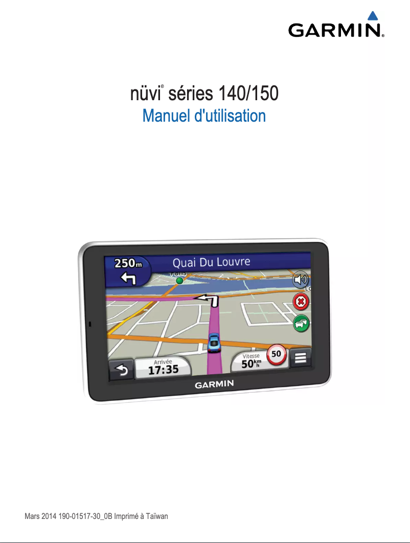 Page 1 de la notice Manuel utilisateur Garmin nuvi 140T