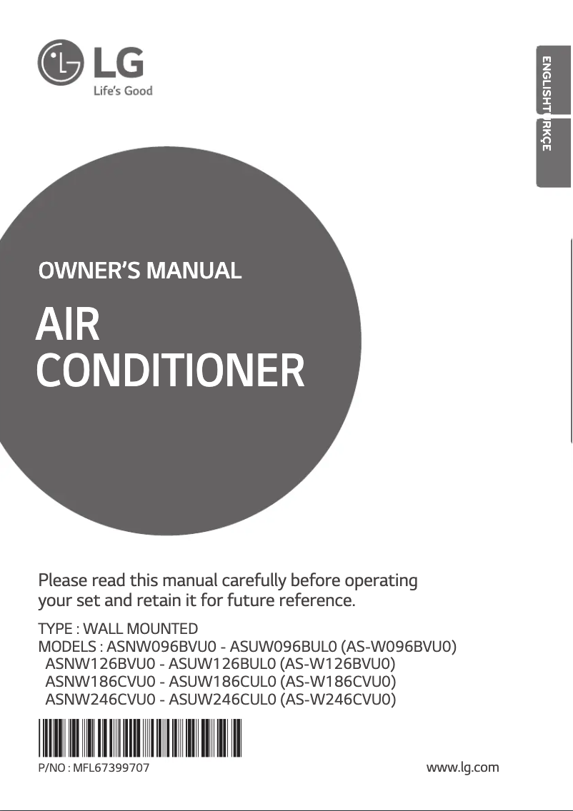 Página 1 del manual Manual de usuario LG ASNW126BVU0