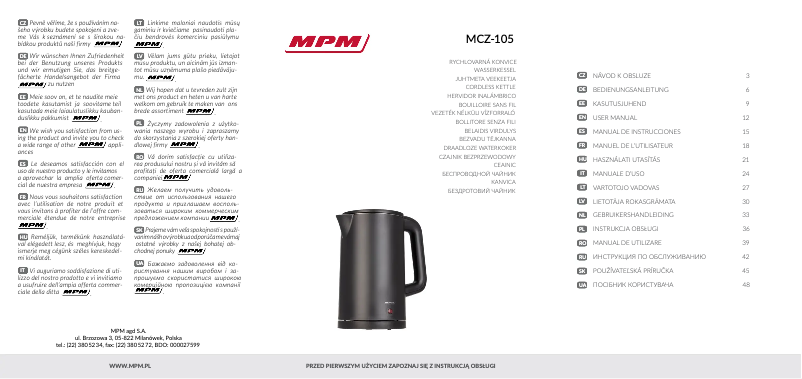 Page 1 de la notice Manuel utilisateur MPM MCZ-105