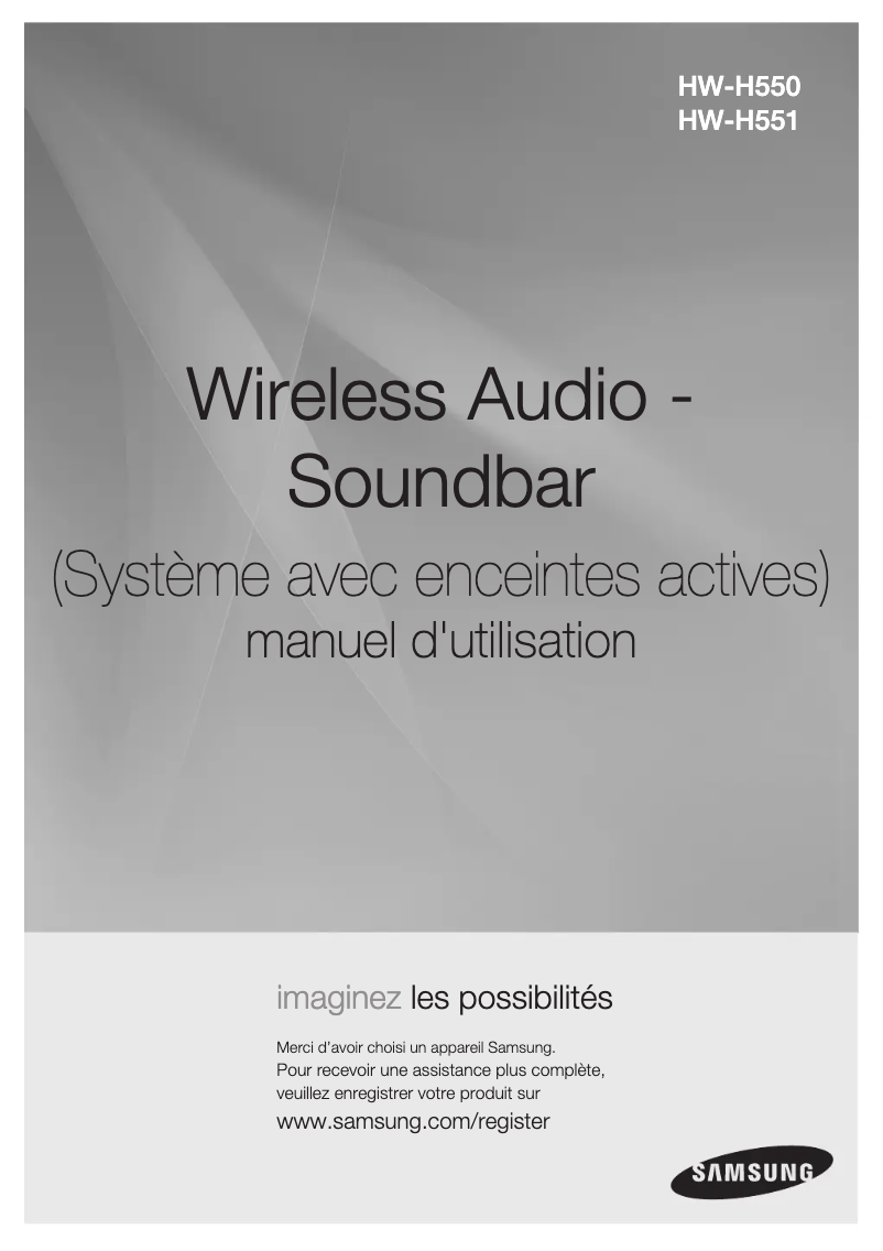 Page 1 de la notice Manuel utilisateur Samsung HW-H551