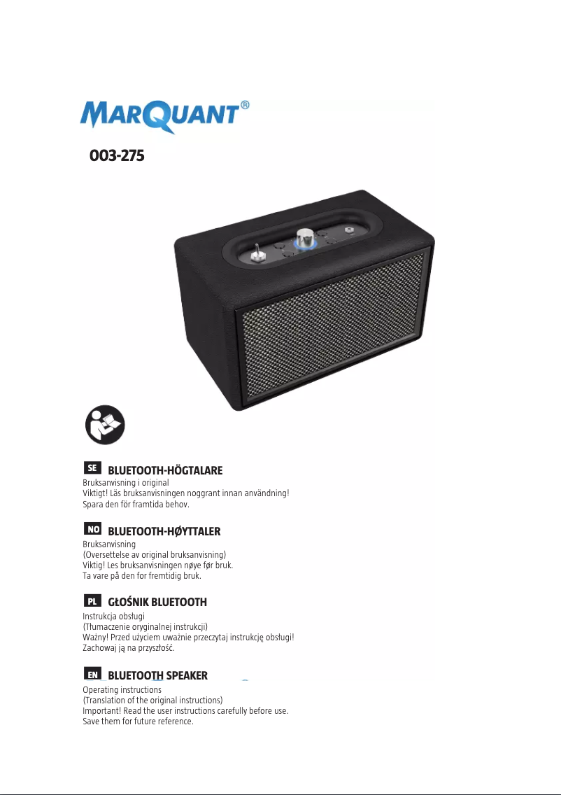 Page 1 de la notice Manuel utilisateur Marquant 003-275