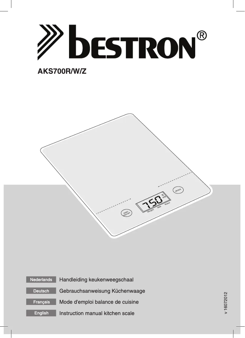 Page n°1 - Manuel utilisateur Bestron AKS700W