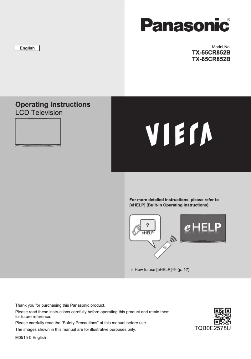 Page 1 de la notice Manuel utilisateur Panasonic Viera TX-55CR852B