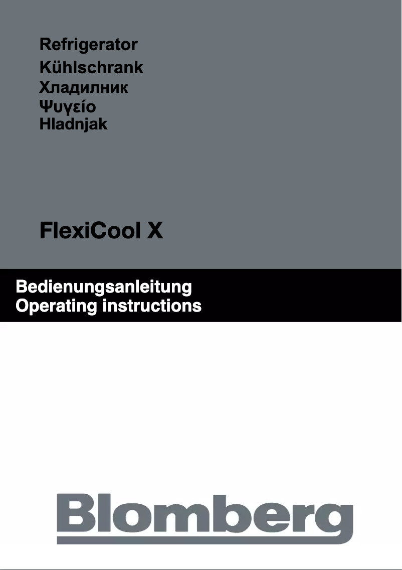 Page n°1 - Manuel utilisateur Blomberg FLEXICOOL X