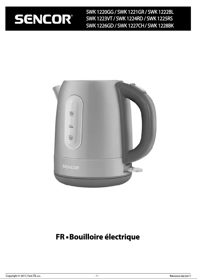 Page 1 de la notice Manuel utilisateur Sencor SWK 1228BK