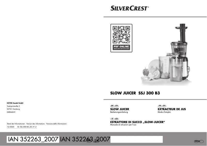 Page n°1 - Manuel utilisateur SilverCrest SSJ 300 B3