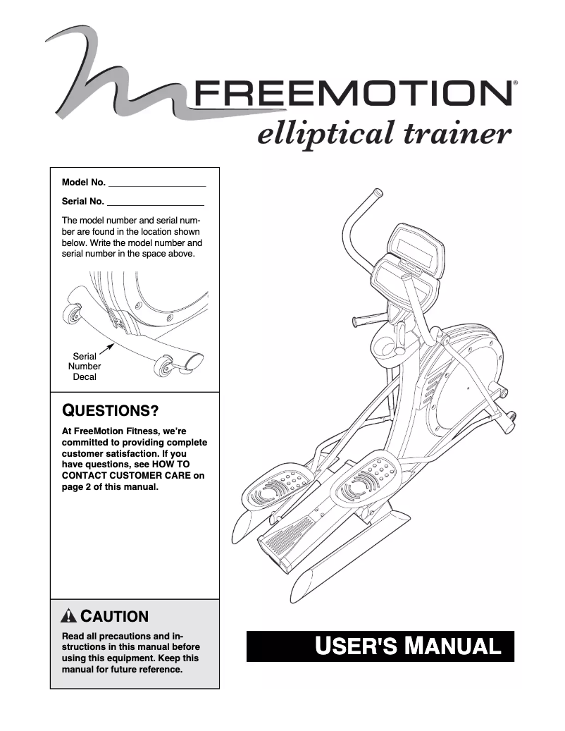 Page 1 de la notice Manuel utilisateur FreeMotion FMEL 4505