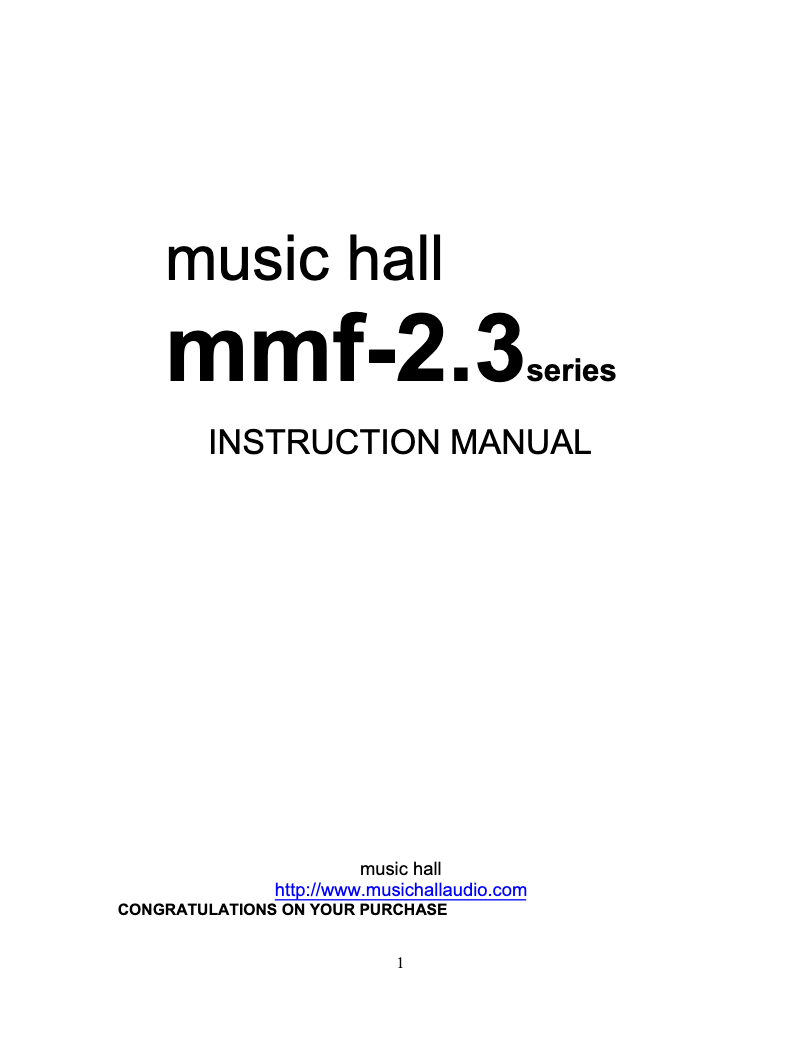 Image de la première page du manuel de l'appareil MMF-2.3LE