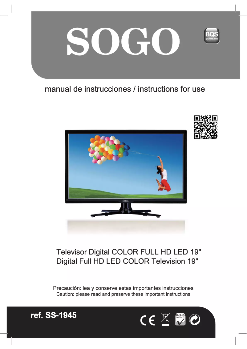 Página 1 del manual Manual de usuario Sogo SS-1945