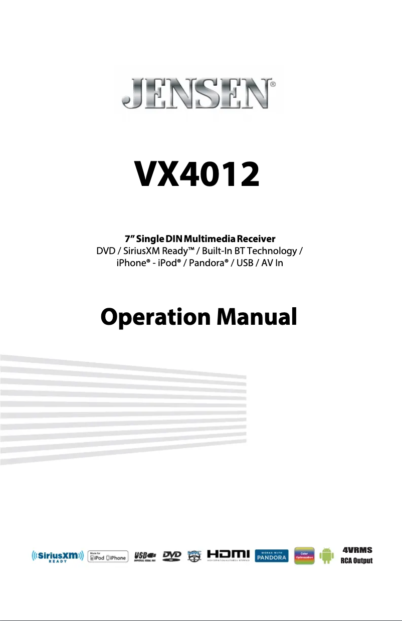 Image de la première page du manuel de l'appareil VX4012