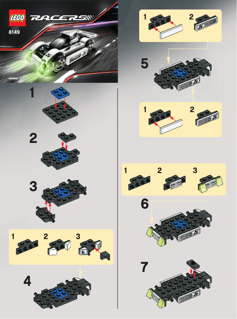 Page 1 de la notice Manuel utilisateur Lego Racers 8149