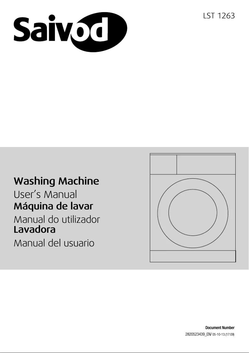 Page n°1 - Manuel utilisateur Saivod LST 1263