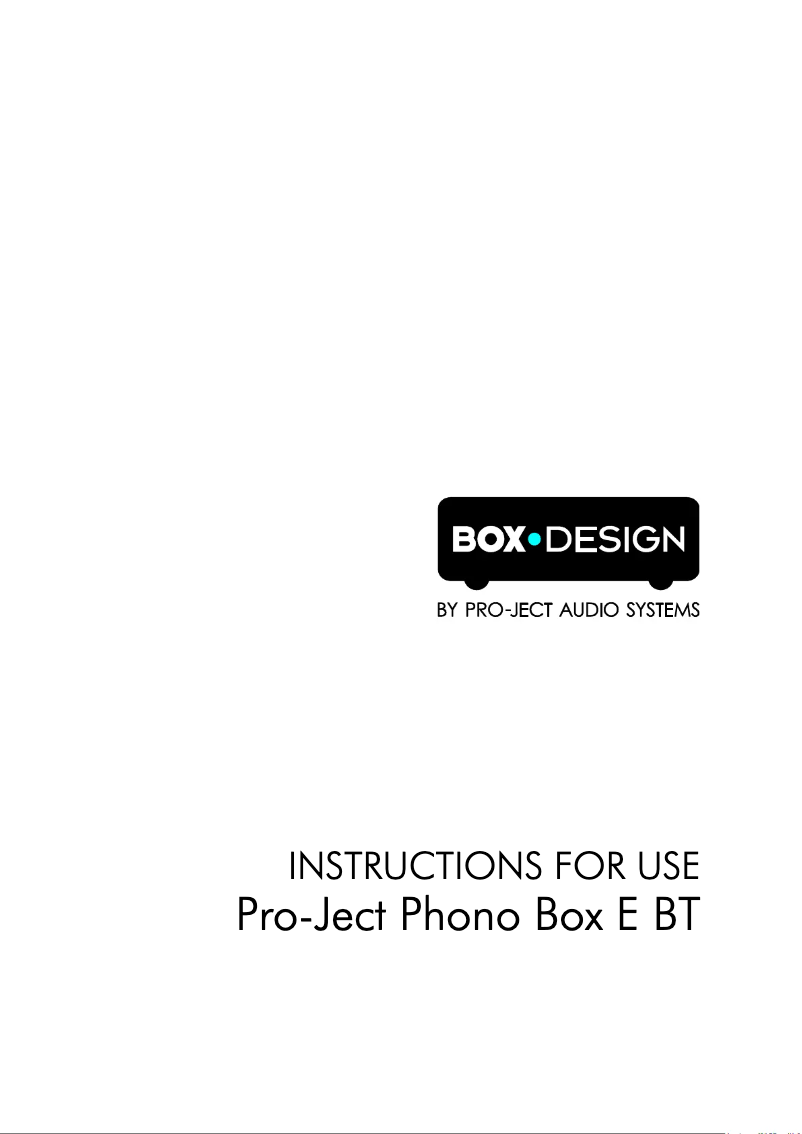 Page 1 de la notice Manuel utilisateur Pro-Ject Phono Box E BT