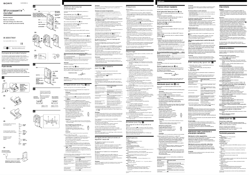 Image de la première page du manuel de l'appareil M-740V