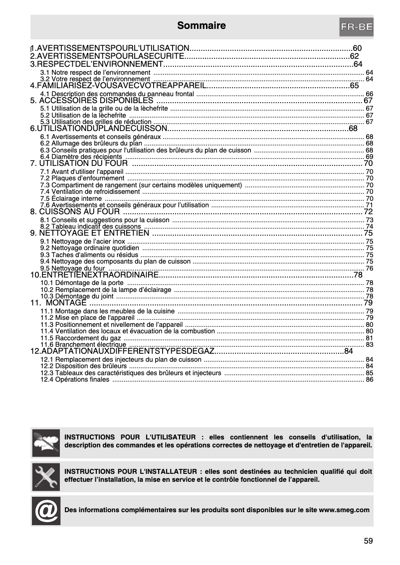 Page n°1 - Manuel utilisateur Smeg C8GMXI-2