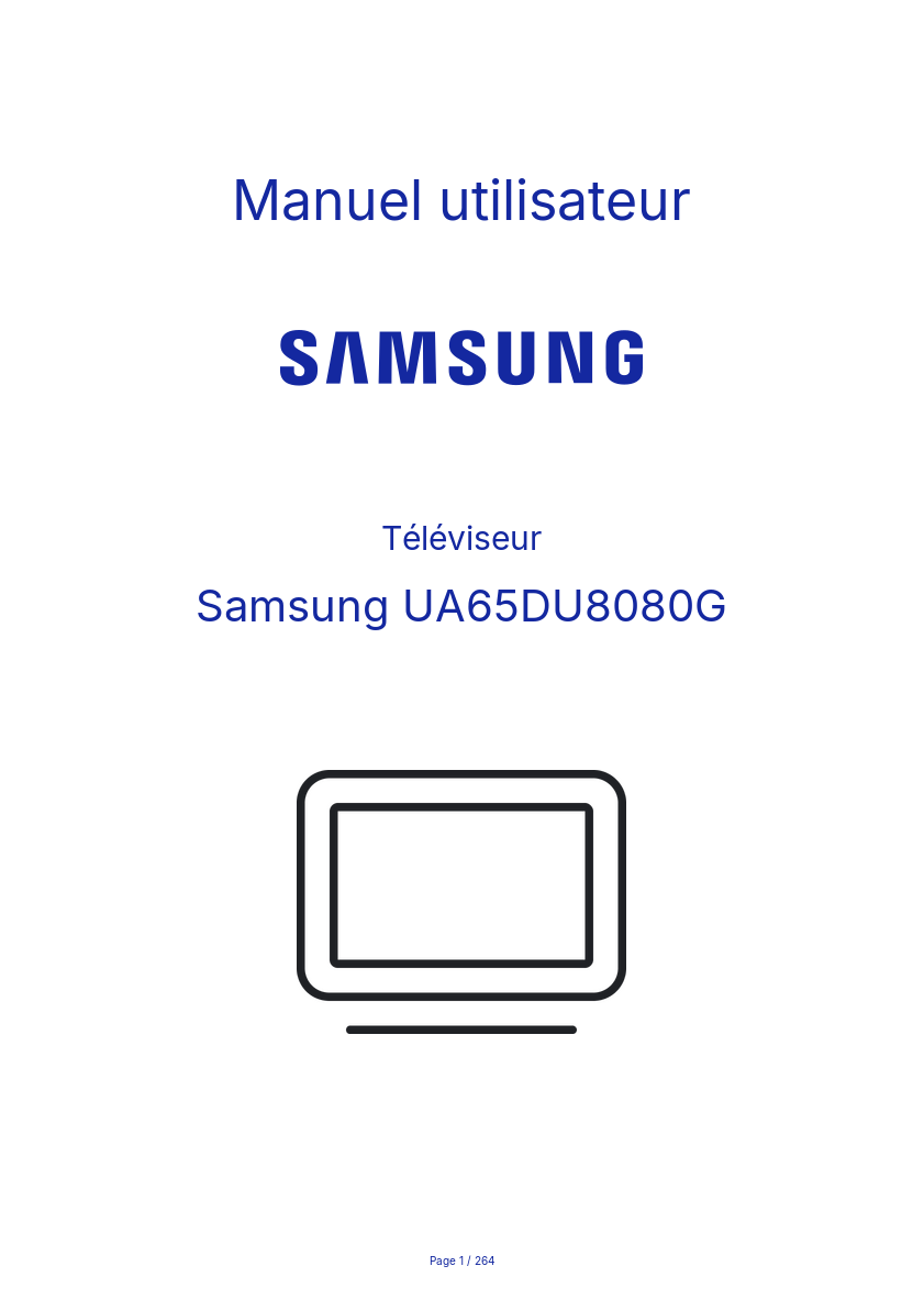 Image de la première page du manuel de l'appareil UA65DU8080G