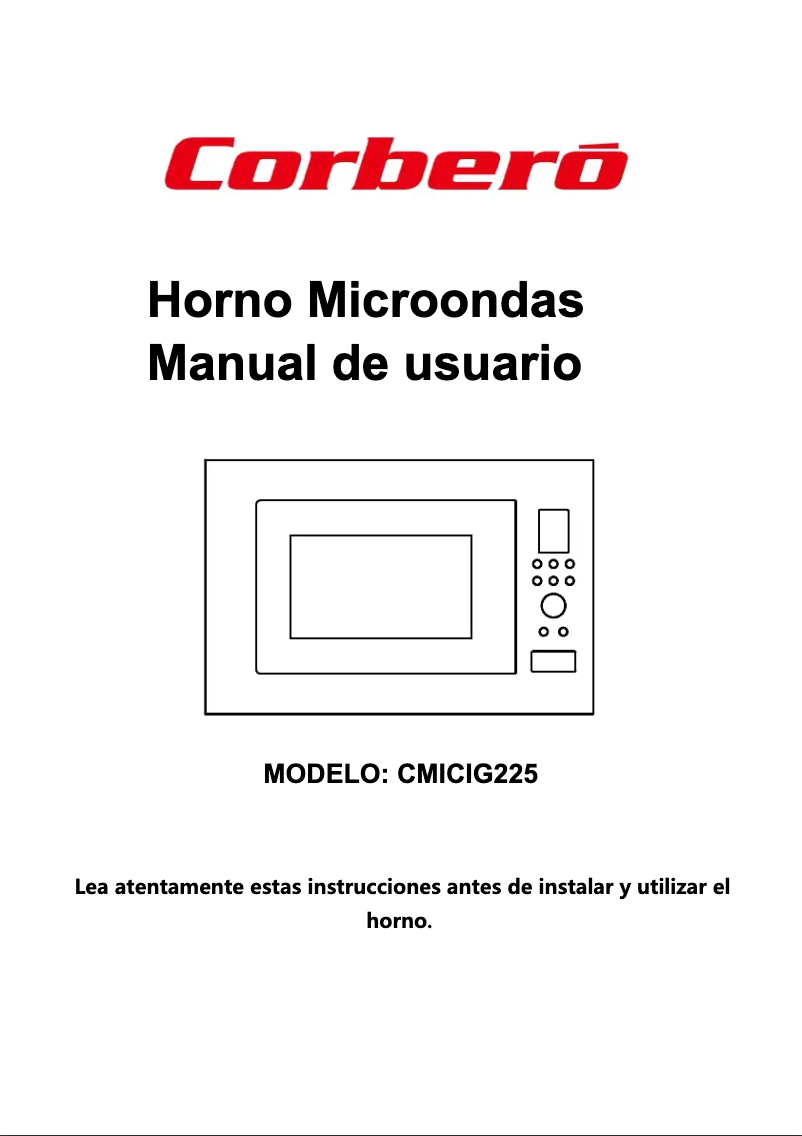 Page 1 de la notice Manuel utilisateur Corbero CMICIG225