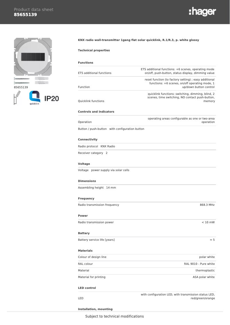 Image de la première page du manuel de l'appareil 85655139