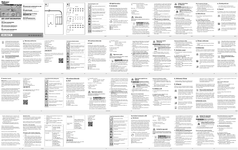 Page 1 de la notice Manuel utilisateur Melinera IAN 304179