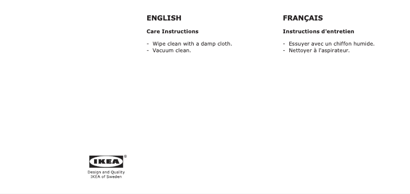 Page 1 de la notice Manuel utilisateur Ikea BALKARP 503.079.36