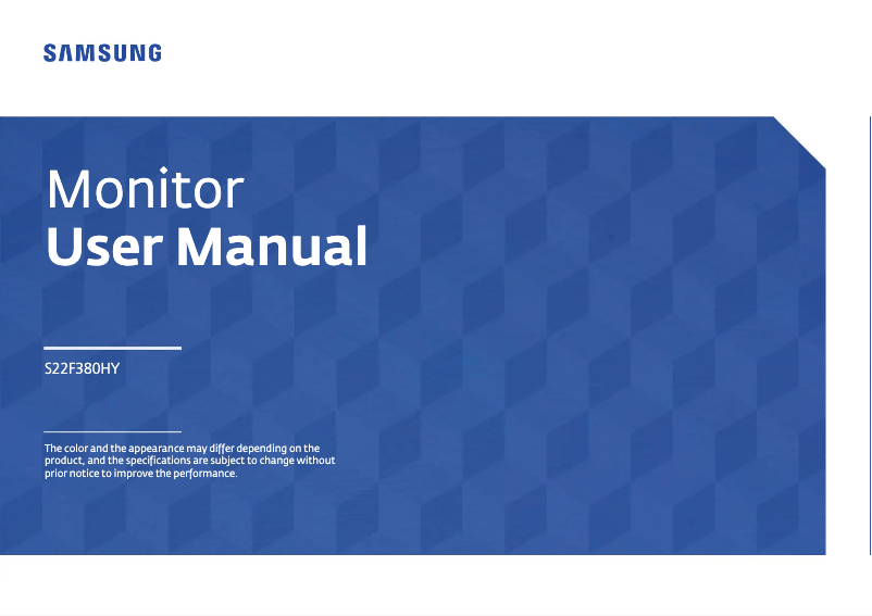 Image de la première page du manuel de l'appareil S22F380HY