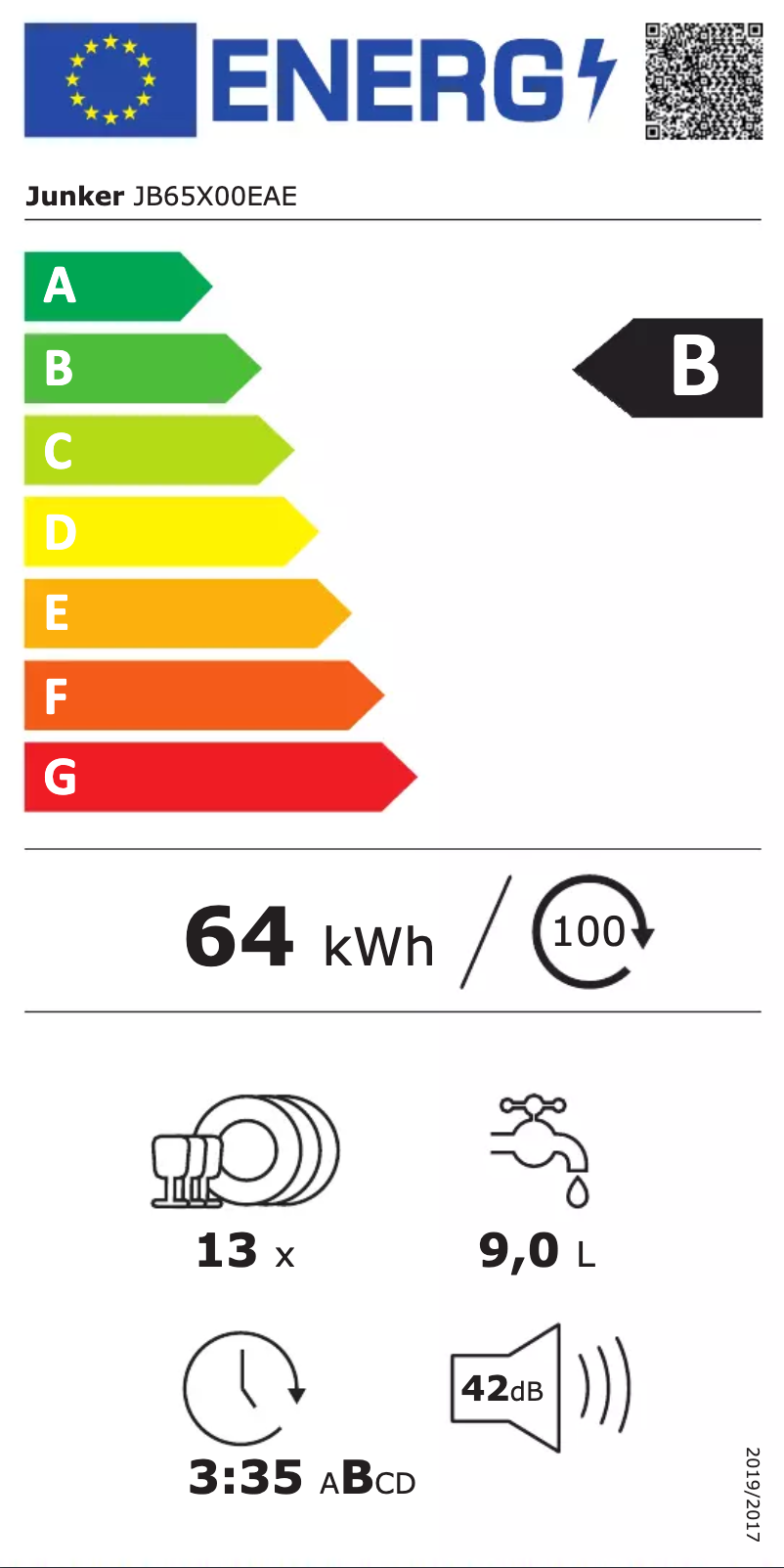 Image de la première page du manuel de l'appareil JB65X00EAE