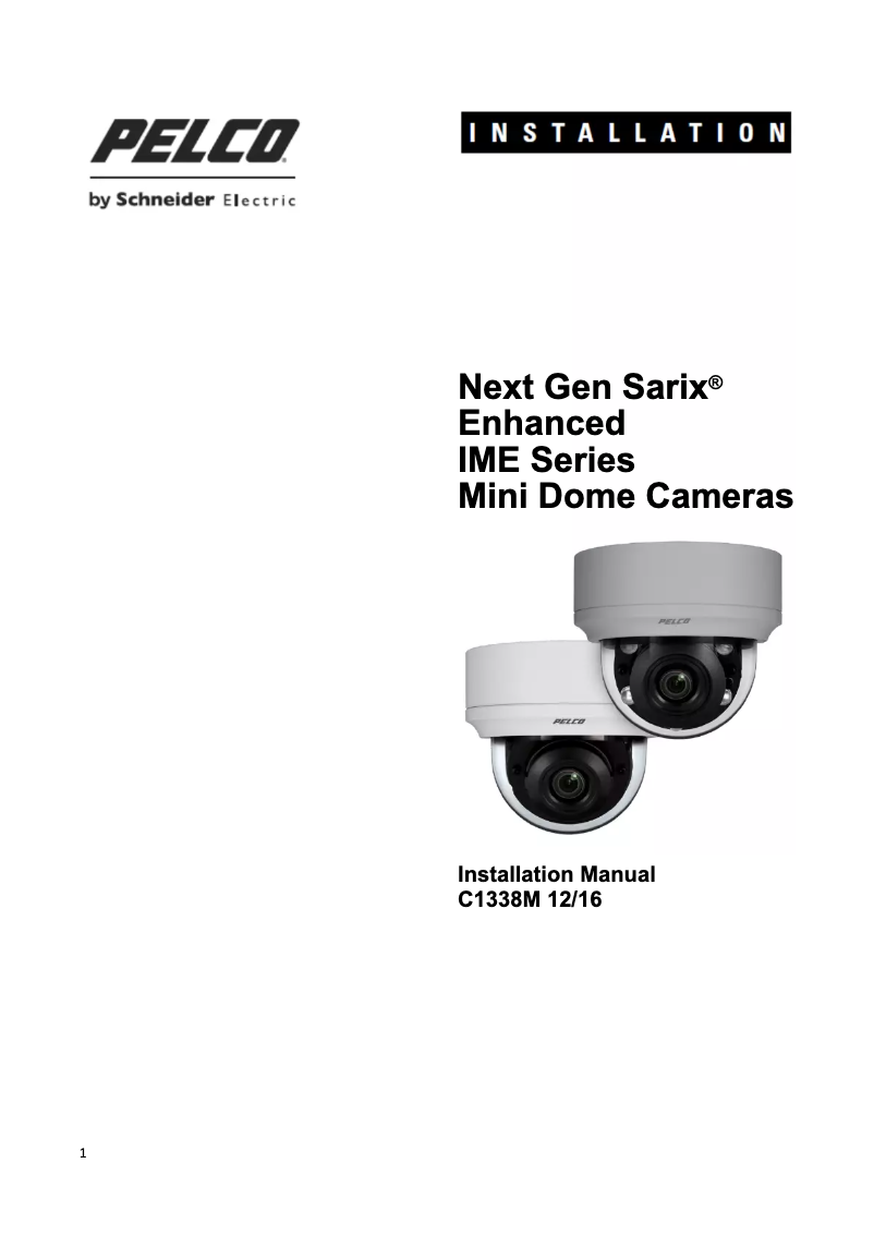 Page 1 de la notice Manuel utilisateur Pelco Sarix IME229