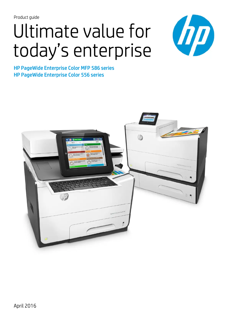 Page n°1 - Manuel utilisateur HP Pagewide Enterprise Color Flow Mfp 586z
