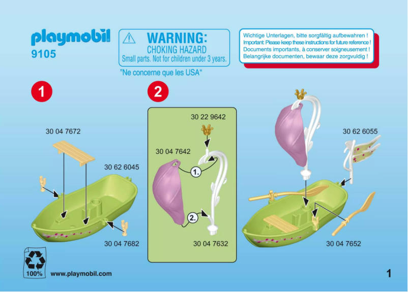 Page n°1 - Manuel utilisateur Playmobil Fairies Fairy Boat Carry Case