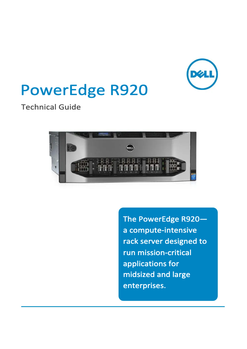 Page 1 de la notice Manuel utilisateur Dell PowerEdge R920