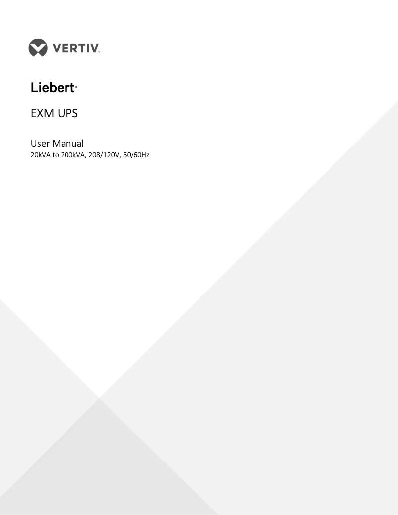 Page n°1 - Manuel utilisateur Liebert EXM