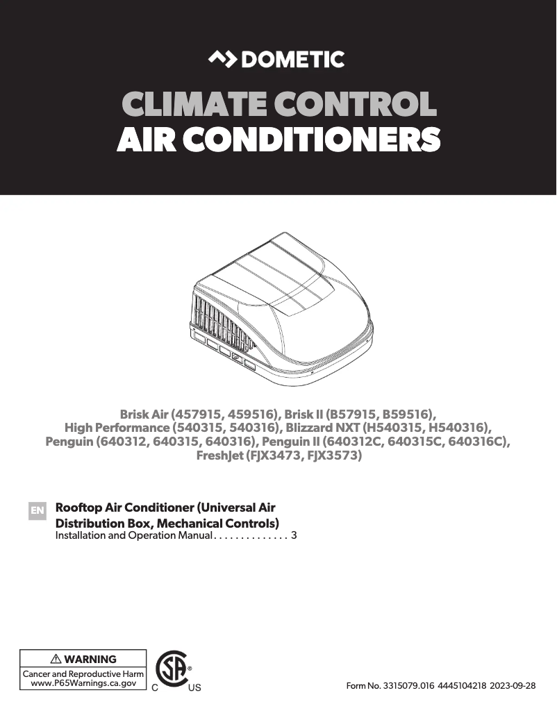 Image de la première page du manuel de l'appareil Brisk II Evolution 13.5K