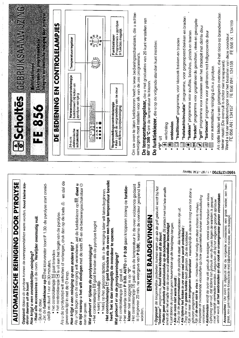 First page image of the manual for FE 856