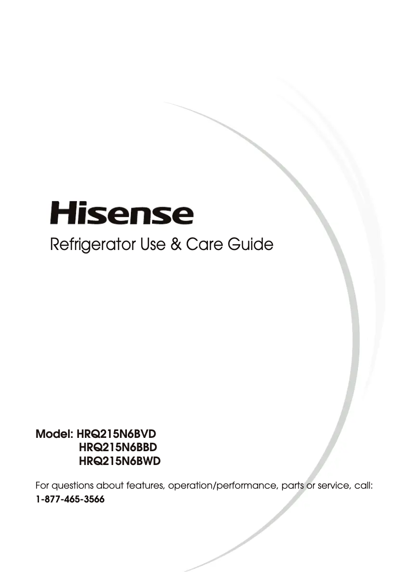 Page 1 de la notice Manuel utilisateur Hisense HRQ215N6BWD