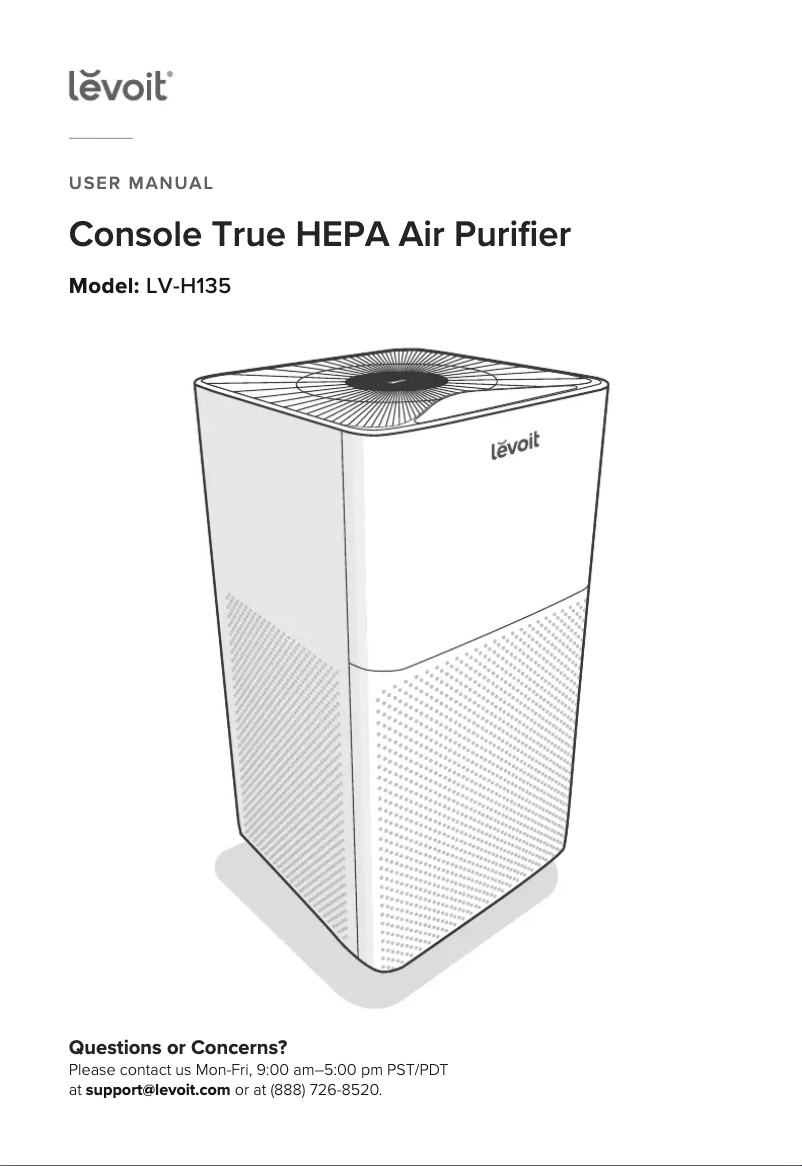 Page n°1 - Manuel utilisateur Levoit LV-H135