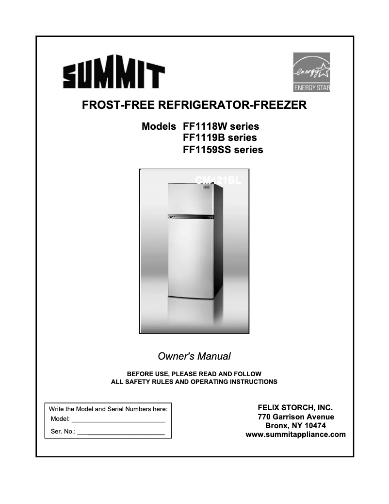 Page 1 de la notice Guide d'installation Summit FF1119