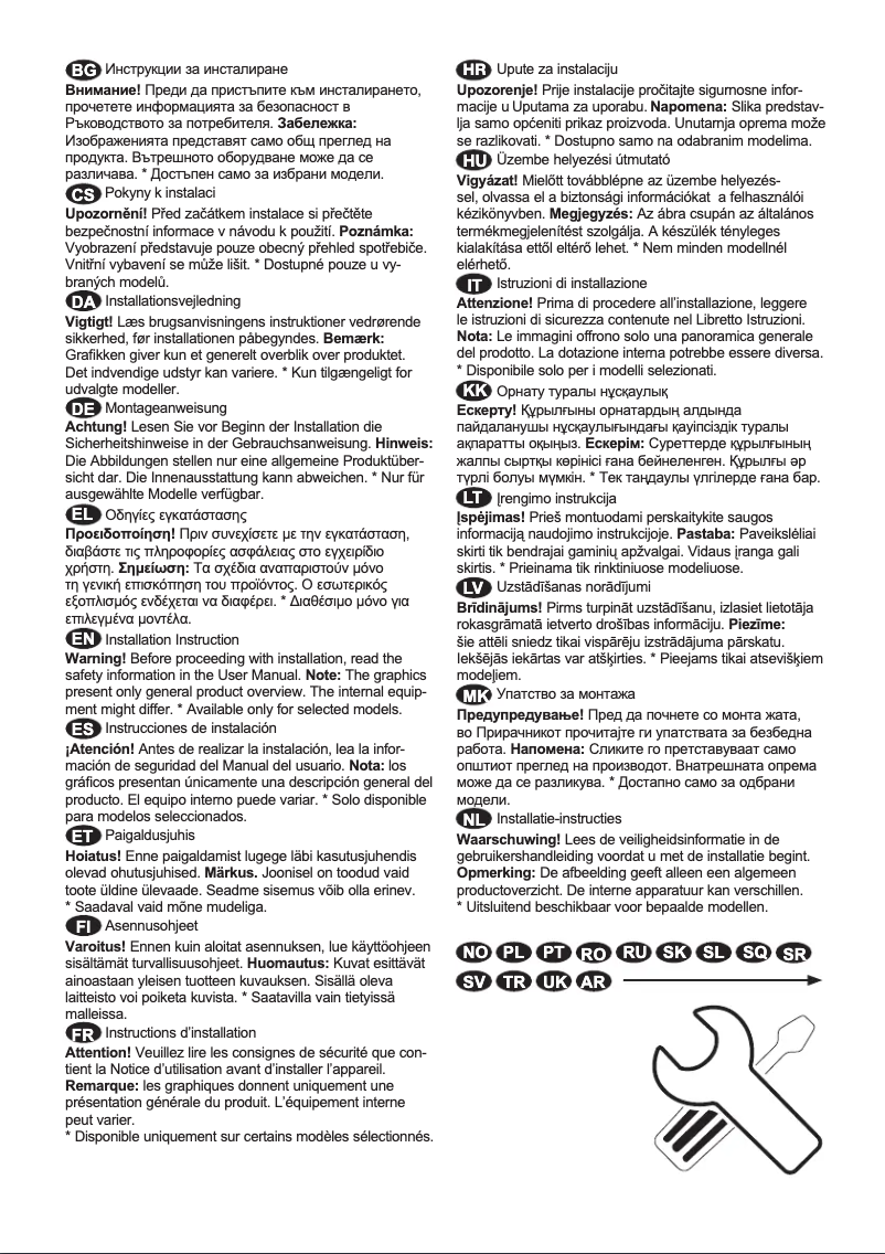 Page n°1 - Guide d'installation Electrolux LRB1DF32X