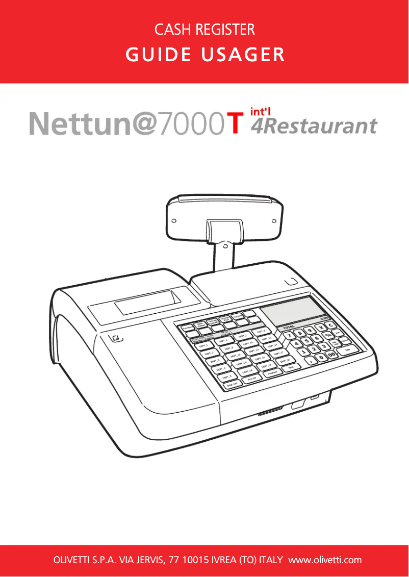 Image de la première page du manuel de l'appareil Nettun@7000int’l 4Restaurant