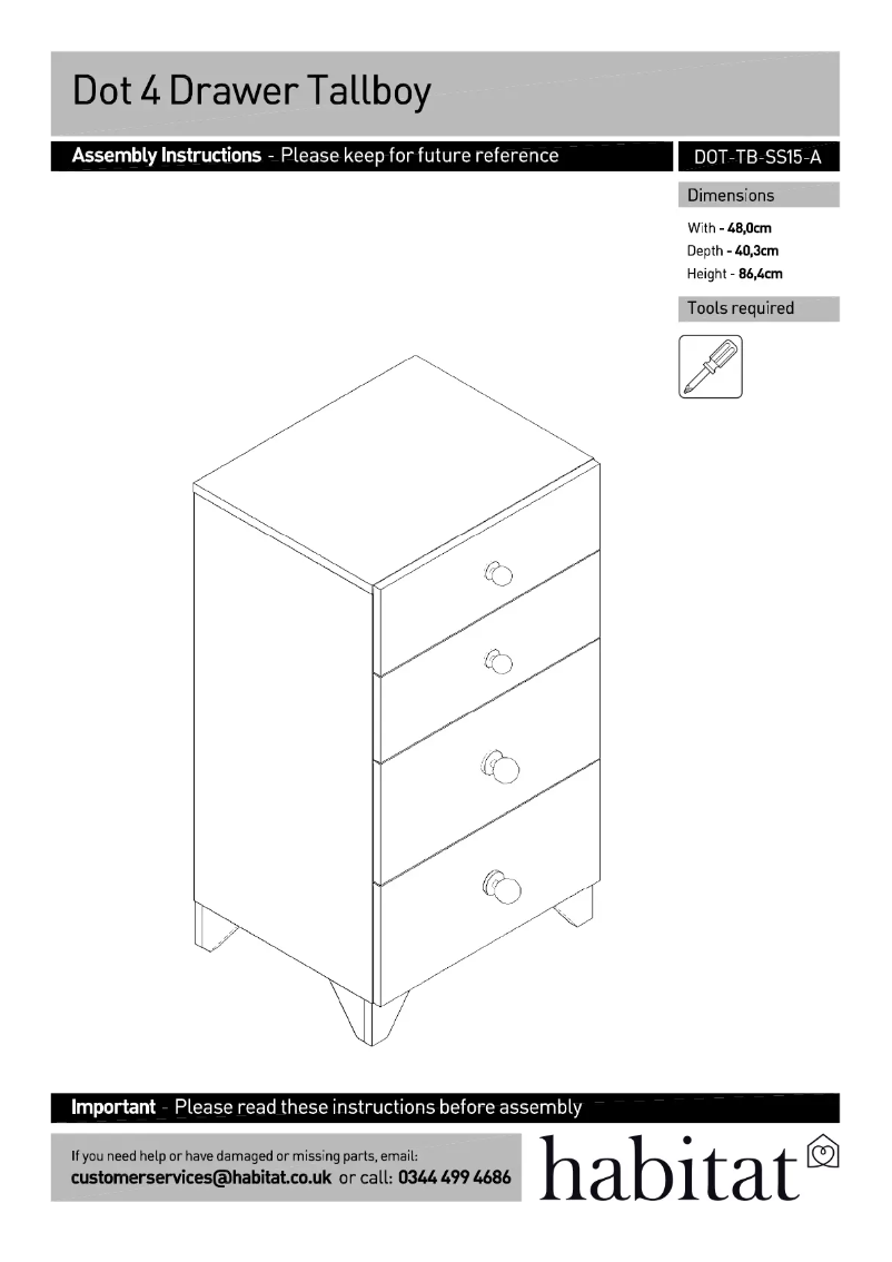 Page 1 de la notice Manuel utilisateur Habitat Dot