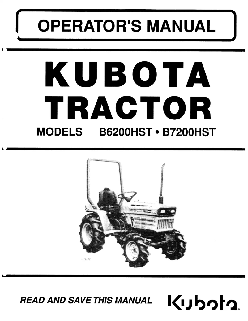 Page 1 de la notice Manuel utilisateur Kubota B7200HST